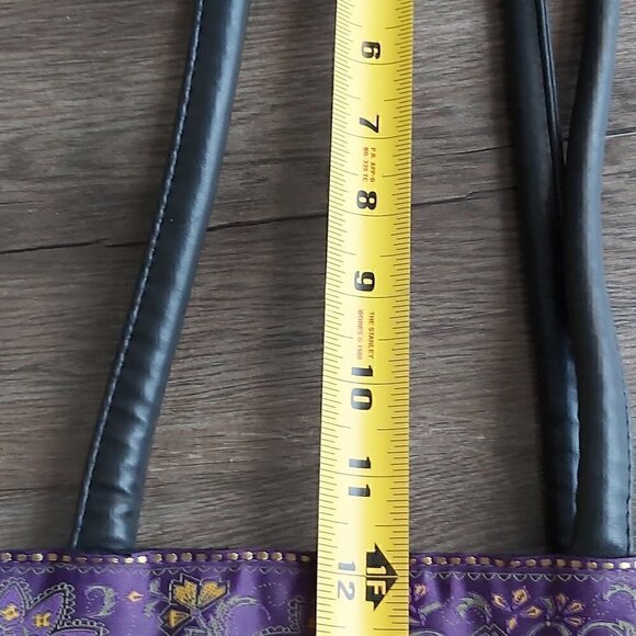 NWOT Imitation Bueno Black Felt Media Bag with Floral Trim - Stylish Purse - Picture 8 of 10